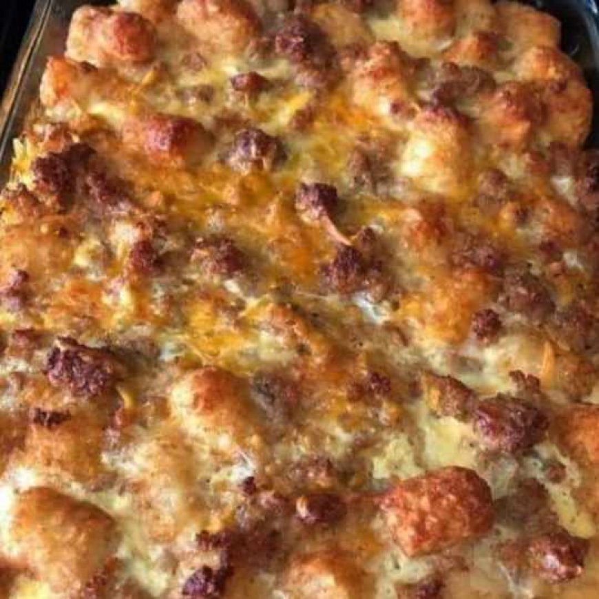 Casserole with Potato Bites for Breakfast