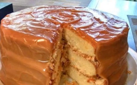 Homemade caramel cake
