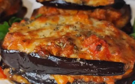 Baked Eggplant with Savory Meat Filling