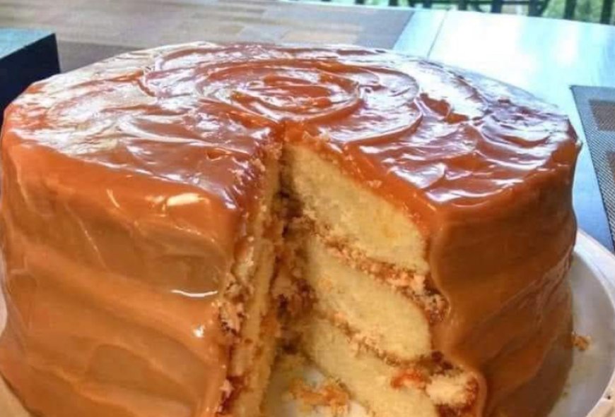 Homemade caramel cake