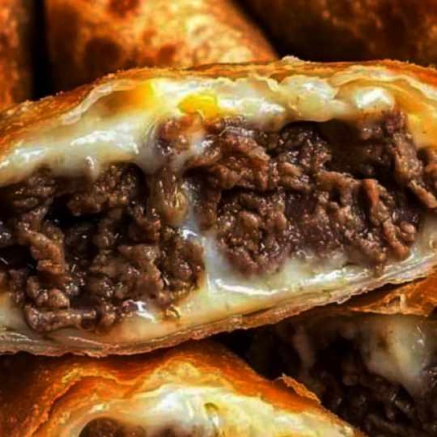 Egg rolls filled with Philly cheesesteak.