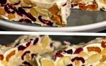 Nougat with Almonds, Walnuts, and Cranberries