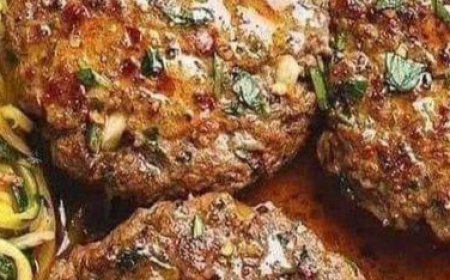 HAMBURGER STEAKS WITH ONION GRAVY