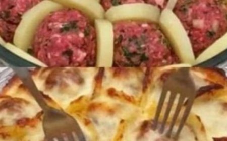 Potatoes with Meatballs And Cheese