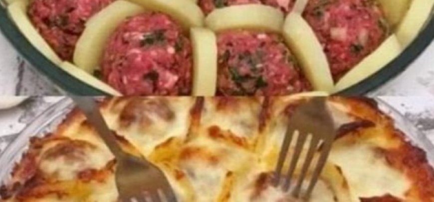 Potatoes with Meatballs And Cheese