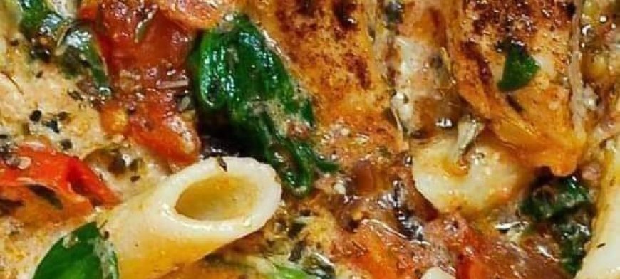 One Pot Creamy Sun Dried Tomato and Spinach Pasta with Chicken