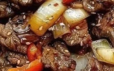 Chinese pepper steak with onions