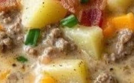 Slow Cooker Cheesy Burger Flavored Soup: A Cozy Comfort Dish
