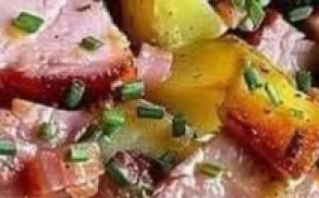 Crockpot Ham, Green Beans and Potatoes