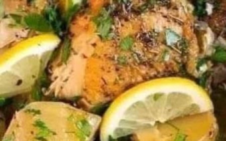 Poulet aux herbes et au citron avec pommes de terre