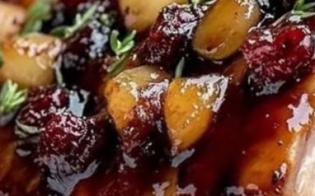 Cranberry Dijon Pork Loin Roast with Apple Cider Glaze