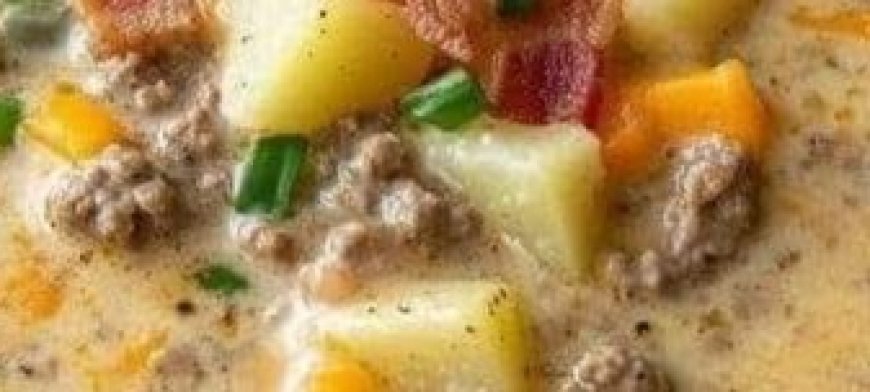 Slow Cooker Cheesy Burger Flavored Soup: A Cozy Comfort Dish