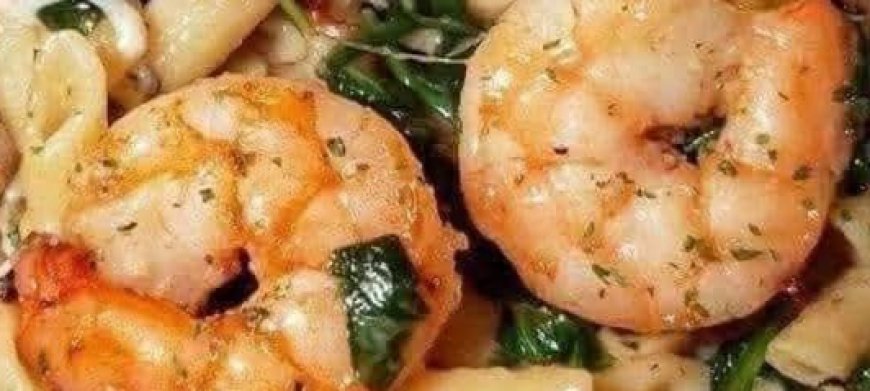 Cheese Shrimp Penne Pasta & Spinach