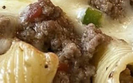 Philly Cheesesteak Casserole with Pasta Shells