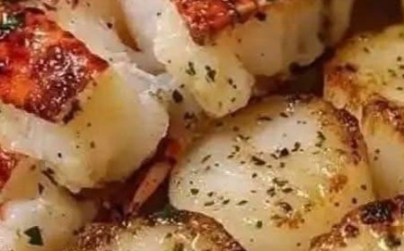 GARLIC BUTTER LOBSTER AND SCALLOPS