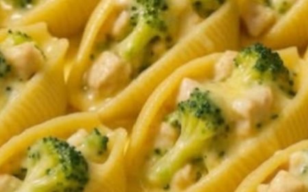 Cheesy Chicken & Broccoli Stuffed Shells