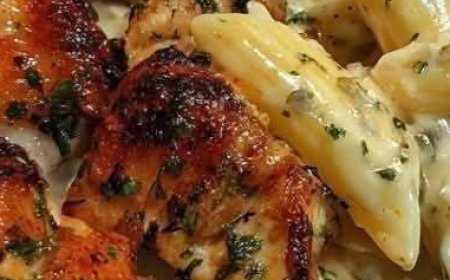 Cajun Garlic Butter Chicken Penne in Creamy Parmesan Sauce