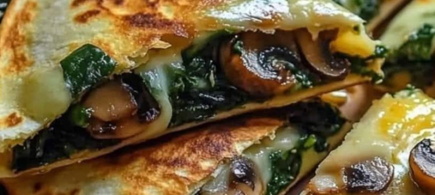 Baked Spinach Mushroom Quesadillas