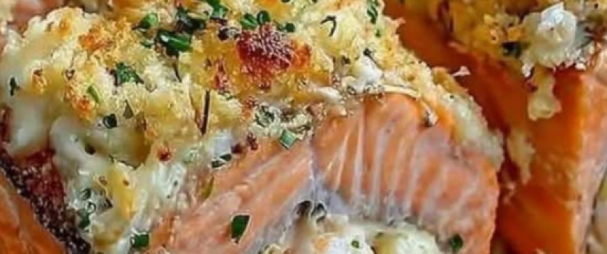 Crab & Shrimp Stuffed Salmon