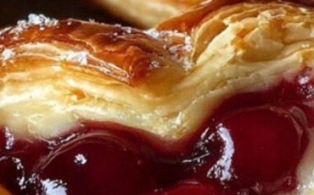 Cherry Heart Puff Pastries