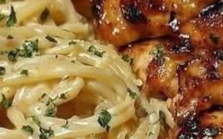Lemon Garlic Butter Chicken with Creamy Parmesan Pasta