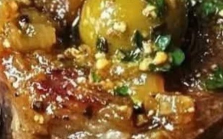 Tender Braised Lamb Neck in Spiced Citrus Broth with Green Olives and Aromatic Cumin