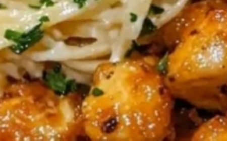 Lemon Garlic Butter Chicken with Parmesan Linguine
