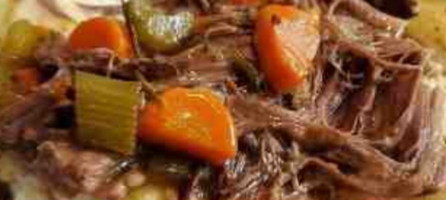 Slow Cooker Pot Roast w/ Gravy & Mashed Potatoes