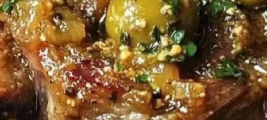 Tender Braised Lamb Neck in Spiced Citrus Broth with Green Olives and Aromatic Cumin