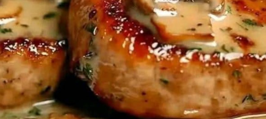 Pork Steaks in Creamy Sauce with Mushrooms