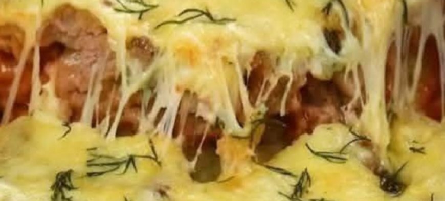 Baked Meat and Potato Casserole with Tomato Sauce