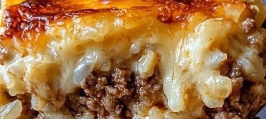 Cheesy Ground Beef and Rice Casserole
