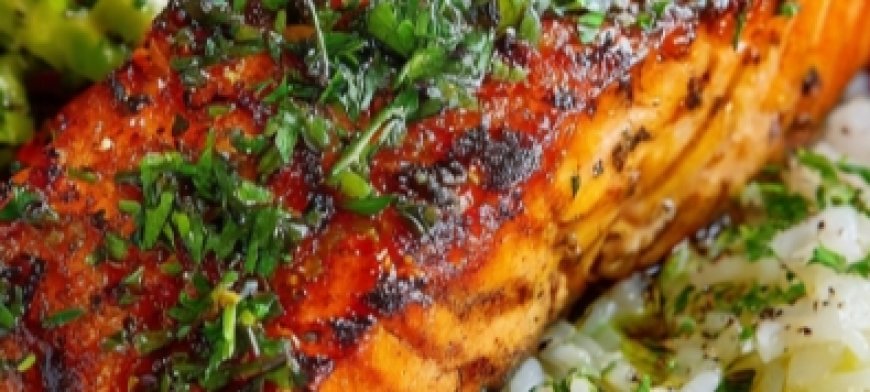 Grilled Salmon Bowl with Avocado and Rice