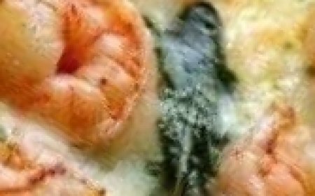 rich and velvety gratin combining tender shrimp