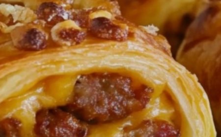 Flaky Puff Pastry Snacks with Sausage and Cheese