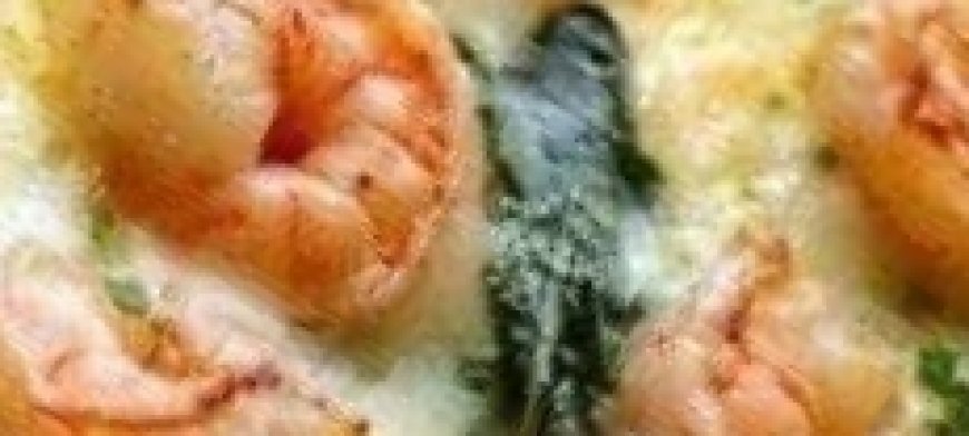 rich and velvety gratin combining tender shrimp
