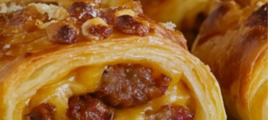 Flaky Puff Pastry Snacks with Sausage and Cheese