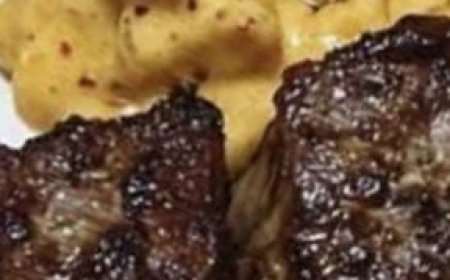 Spicy Garlic Butter Steak with Cheddar Cream Rotini