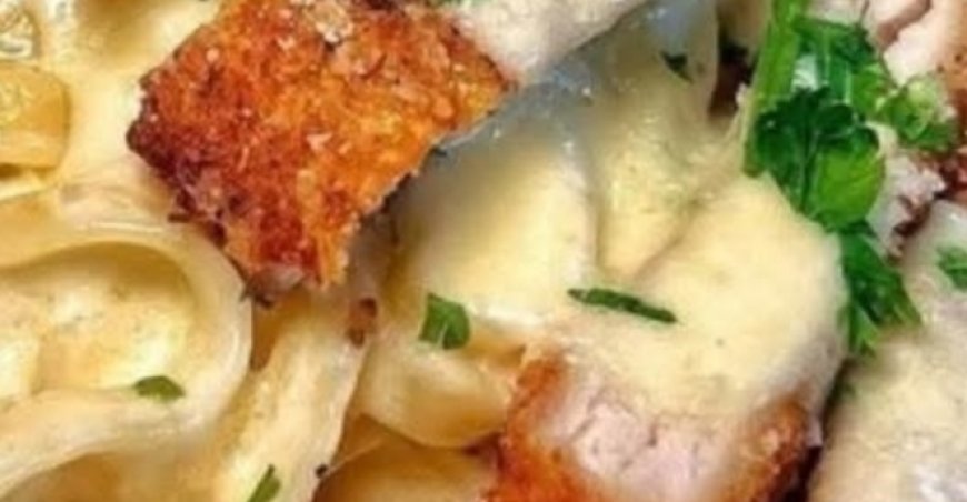 Crispy Chicken Alfredo Pasta