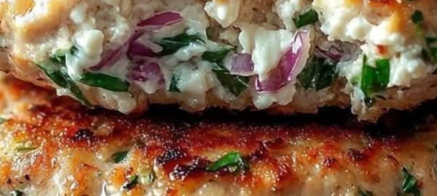 Juicy Greek-Style Chicken Burgers with Fresh Herbs, Feta, and Olive Oil