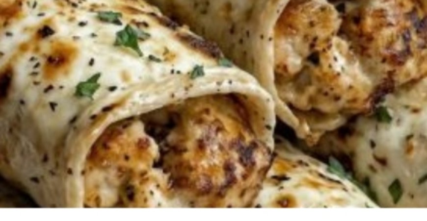 Cheesy Garlic Chicken Wraps